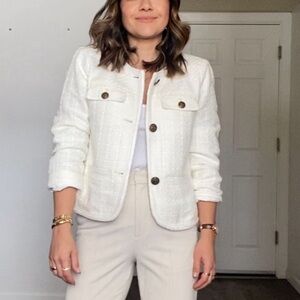 Loft petite cropped tweed jacket